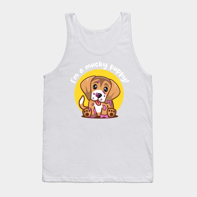 Mucky Puppy (on dark colors) Tank Top by Messy Nessie